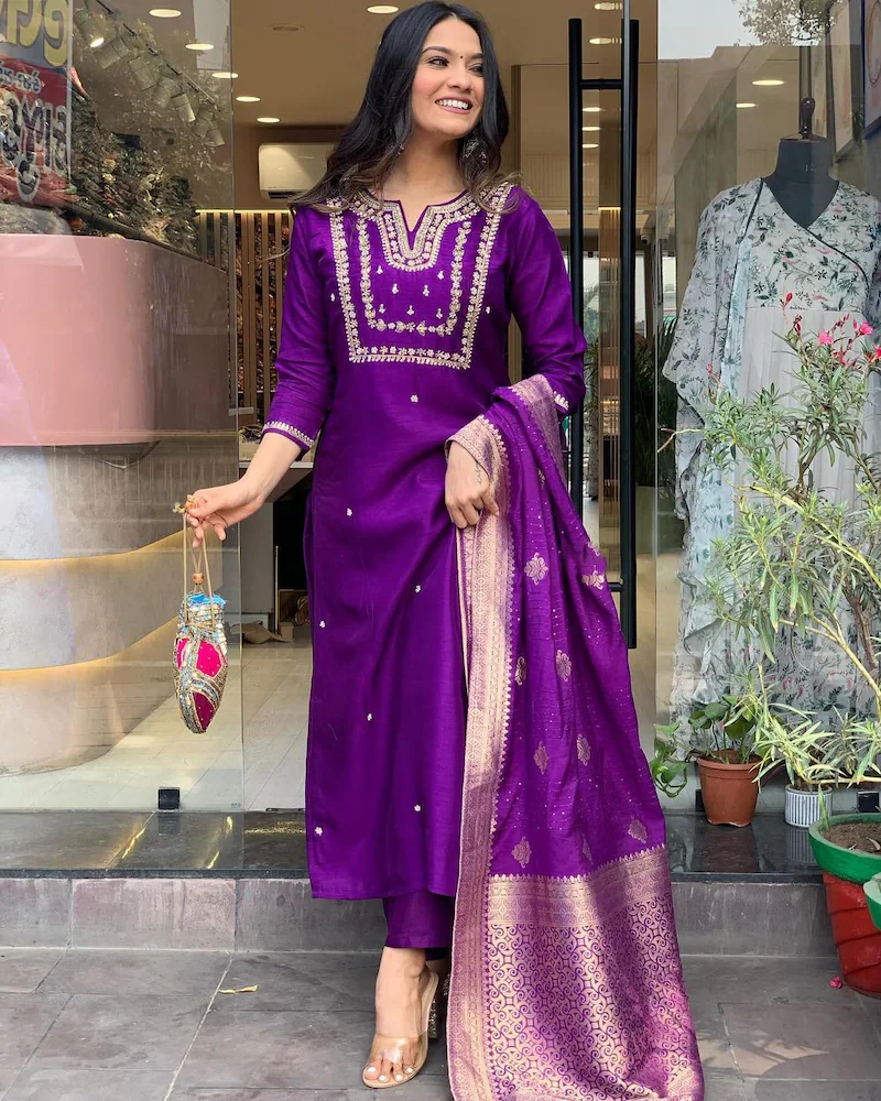 Cotton Blend Straight Kurta